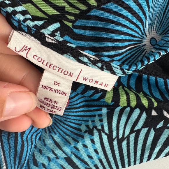 JM Collection Plus Size Mid Century Modern Blouse Shirt Top - Picture 7 of 10